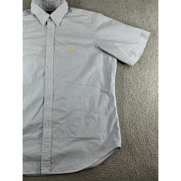 Polo Ralph Lauren Shirt Mens XL Button Down Blue Stripped Short Sleeve Classic - Picture 4 of 11